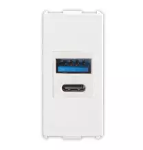 Presa USB Tipo A+C 240Vac fino a 20W Pixia Bianca Master 11212AC