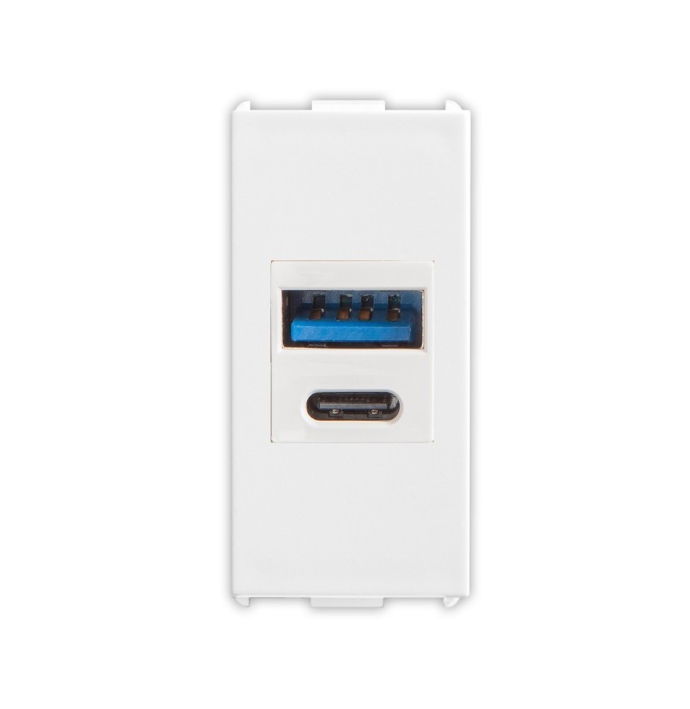 Presa USB Tipo A+C 240Vac fino a 20W Pixia Bianca Master 11212AC