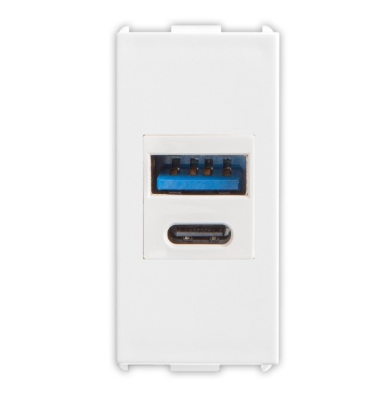 Presa USB Tipo A+C 240Vac fino a 20W Pixia Bianca Master 11212AC