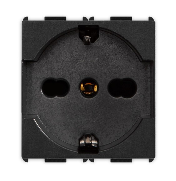 Presa Schuko Trivalente 2P+T 16A P40 serie Pixia Nera Master 14170