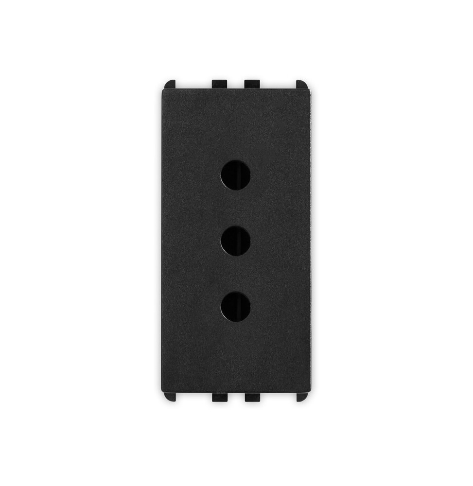 Presa 2P+T 10A tipo (attacco piccolo) 1 modulo serie Pixia Nera Master 14162