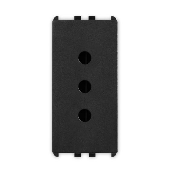 Presa 2P+T 10A tipo (attacco piccolo) 1 modulo serie Pixia Nera Master 14162