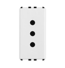 Presa 2P+T 10A (attacco piccolo) 1 modulo serie Pixia Bianca Master 11162