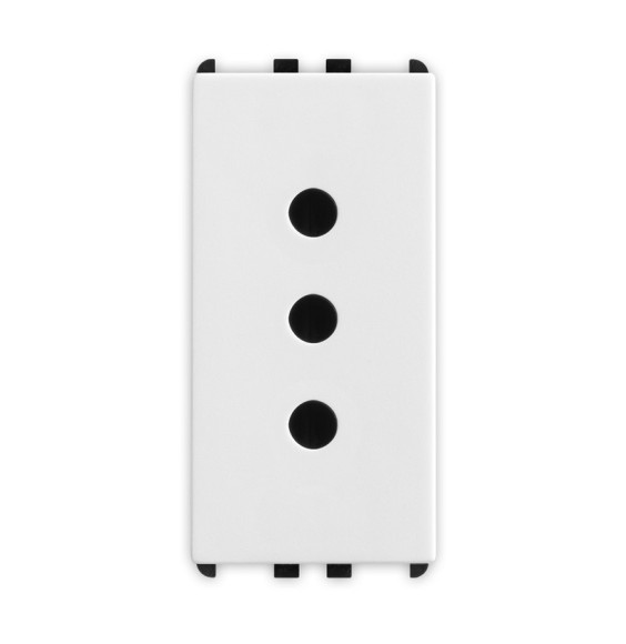 Presa 2P+T 10A (attacco piccolo) 1 modulo serie Pixia Bianca Master 11162