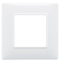 Placca 2 moduli bianco in tecnopolimero Vimar Plana 14642.01