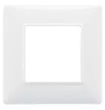 Placca 2 moduli bianco in tecnopolimero Vimar Plana 14642.01