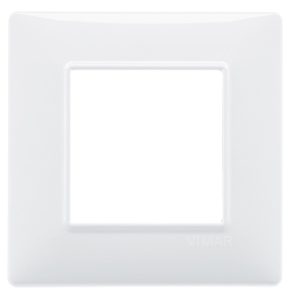 Placca 2 moduli bianco in tecnopolimero Vimar Plana 14642.01