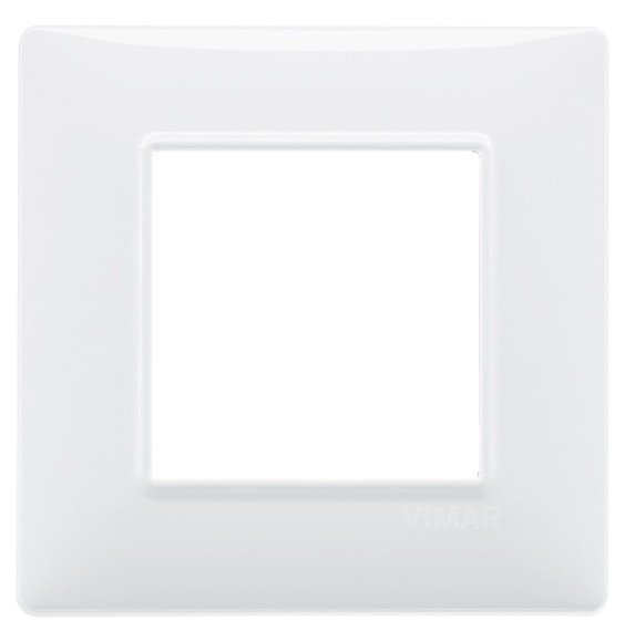 Placca 2 moduli bianco in tecnopolimero Vimar Plana 14642.01