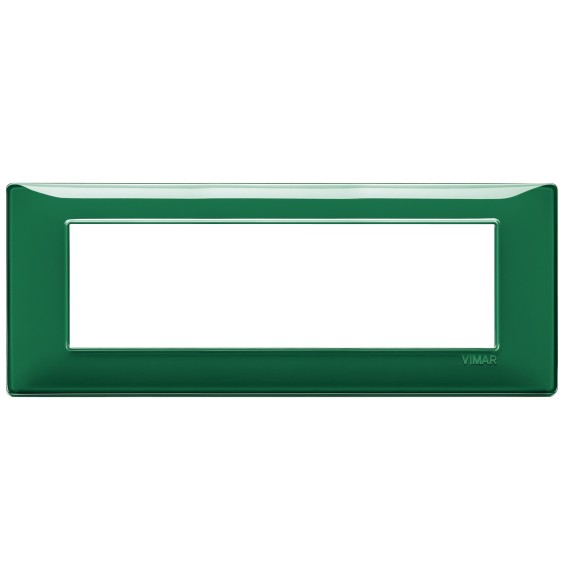 Placca Vimar Plana 3 moduli in tecnopolimero Reflex smeraldo 14657.47