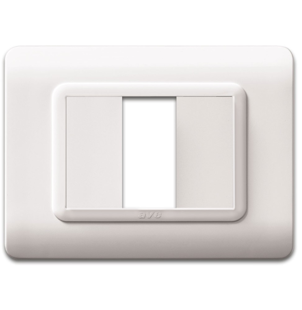 Placca rettangolare in tecnopolimero bianco 1 modulo AVE 44PY01B