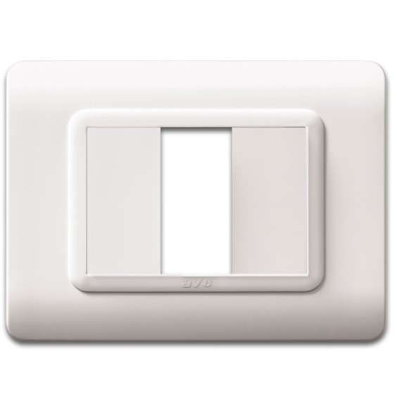 Placca rettangolare in tecnopolimero bianco 1 modulo AVE 44PY01B