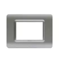 Placca Sistema 44 3 moduli in Tecnopolimero Argento opaco Ave 44PY03AO