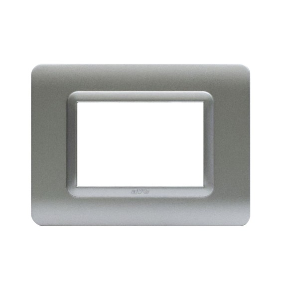 Placca Sistema 44 3 moduli in Tecnopolimero Argento opaco Ave 44PY03AO