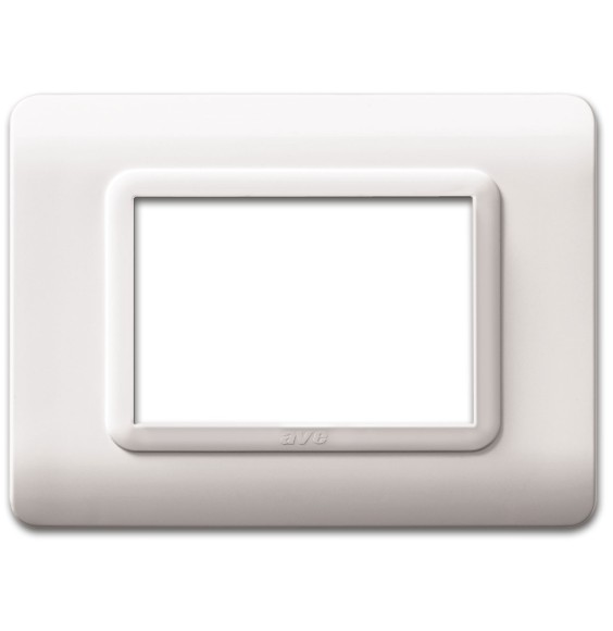 Placca 3 moduli in Tecnopolimero Bianco RAL 9010 AVE 44PY03B