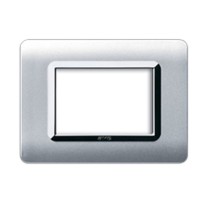 Placca 3 moduli in tecnopolimero Alluminio naturale AVE Sistema 44