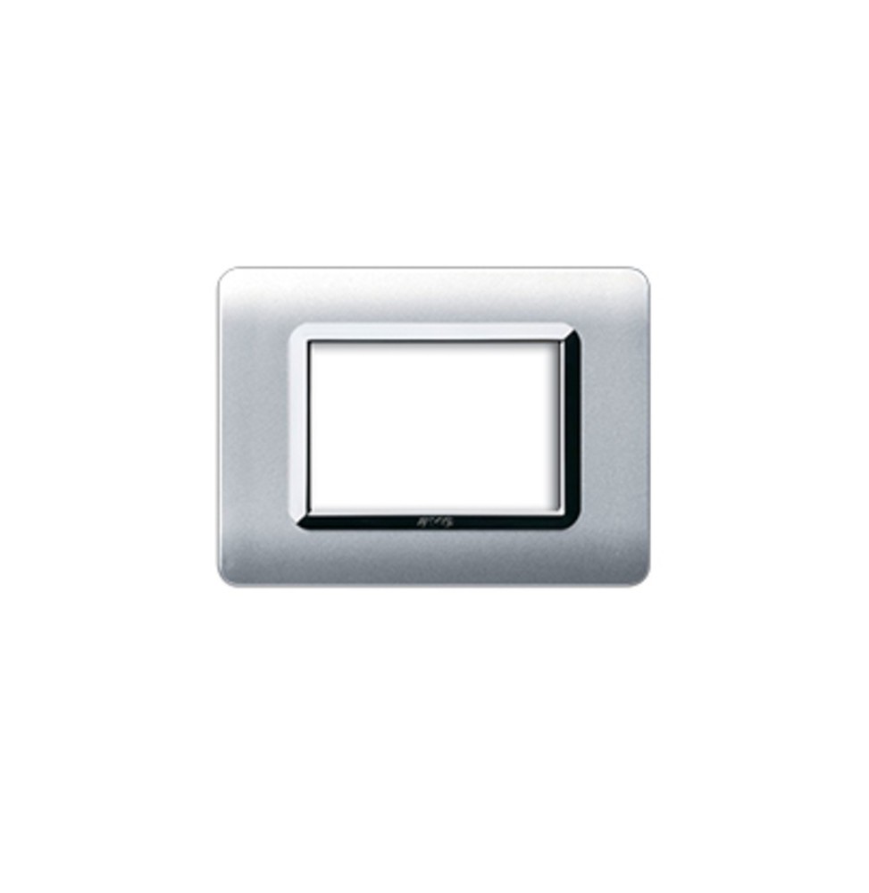 Placca 3 moduli in tecnopolimero Alluminio naturale AVE Sistema 44