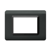 Placca 3 moduli in tecnopolimero grigio scuro lucido AVE 44PY03GSL