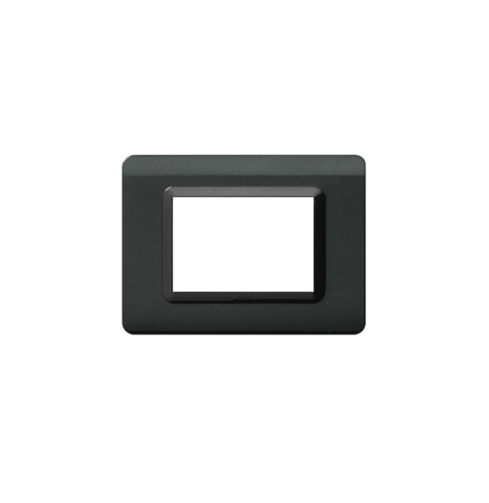 Placca 3 moduli in tecnopolimero grigio scuro lucido AVE 44PY03GSL