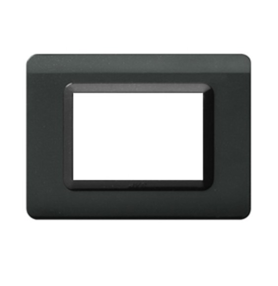 Placca 3 moduli in tecnopolimero grigio scuro lucido AVE 44PY03GSL