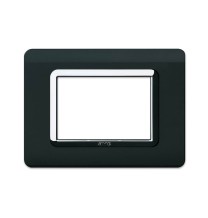 Placca 3 moduli grigio tekla con cornice cromo AVE Sistema 44