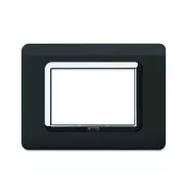 Placca 3 moduli grigio tekla con cornice cromo AVE Sistema 44