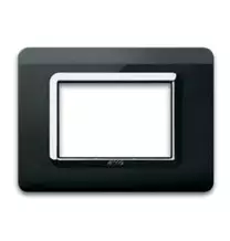 Placca AVE 44PY03NAL in Tecnopolimero Sistema 44 3 moduli nero assoluto