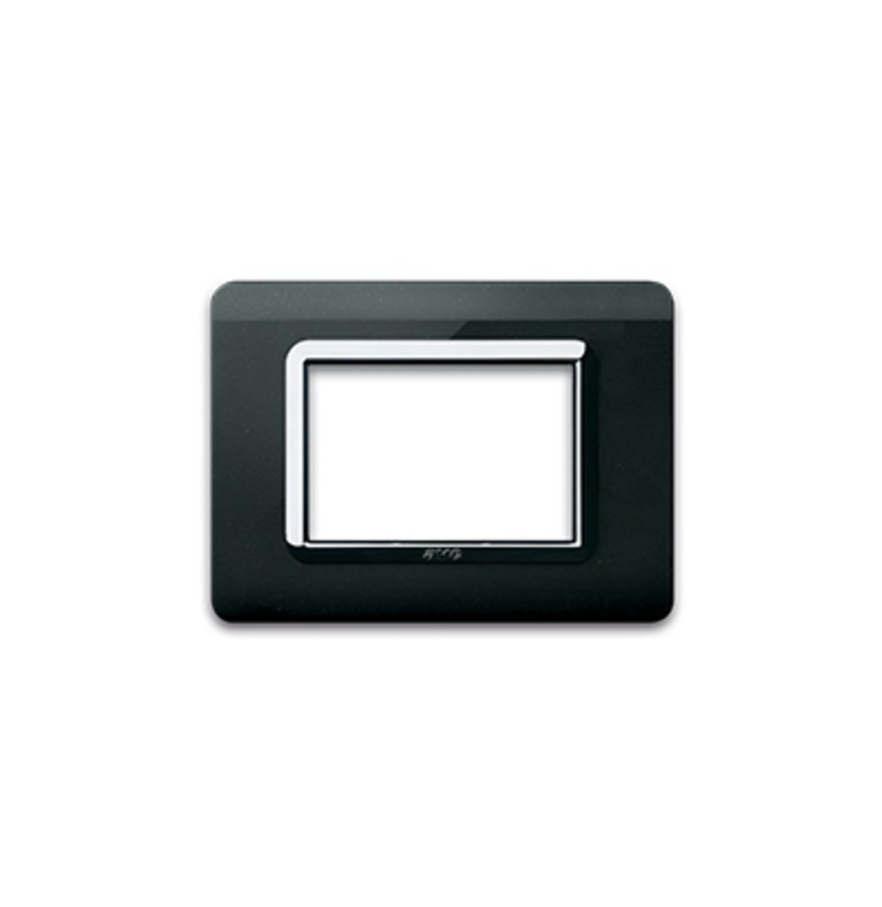Placca AVE 44PY03NAL in Tecnopolimero Sistema 44 3 moduli nero assoluto