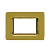 Placca 3 moduli in tecnopolimero Ottone lucido Ave 44PY03OT