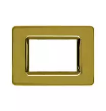 Placca 3 moduli in tecnopolimero Ottone lucido Ave 44PY03OT