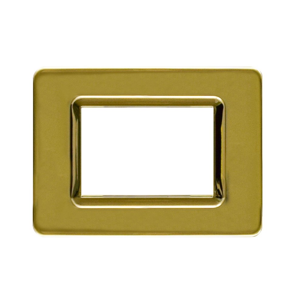 Placca 3 moduli in tecnopolimero Ottone lucido Ave 44PY03OT