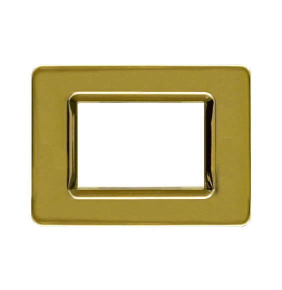 Placca 3 moduli in tecnopolimero Ottone lucido Ave 44PY03OT
