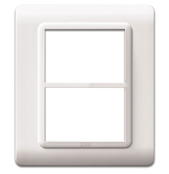 Placca 3+3 moduli Bianco RAL9010 Tecnopolimero Sistema 44 Ave 44PY033B