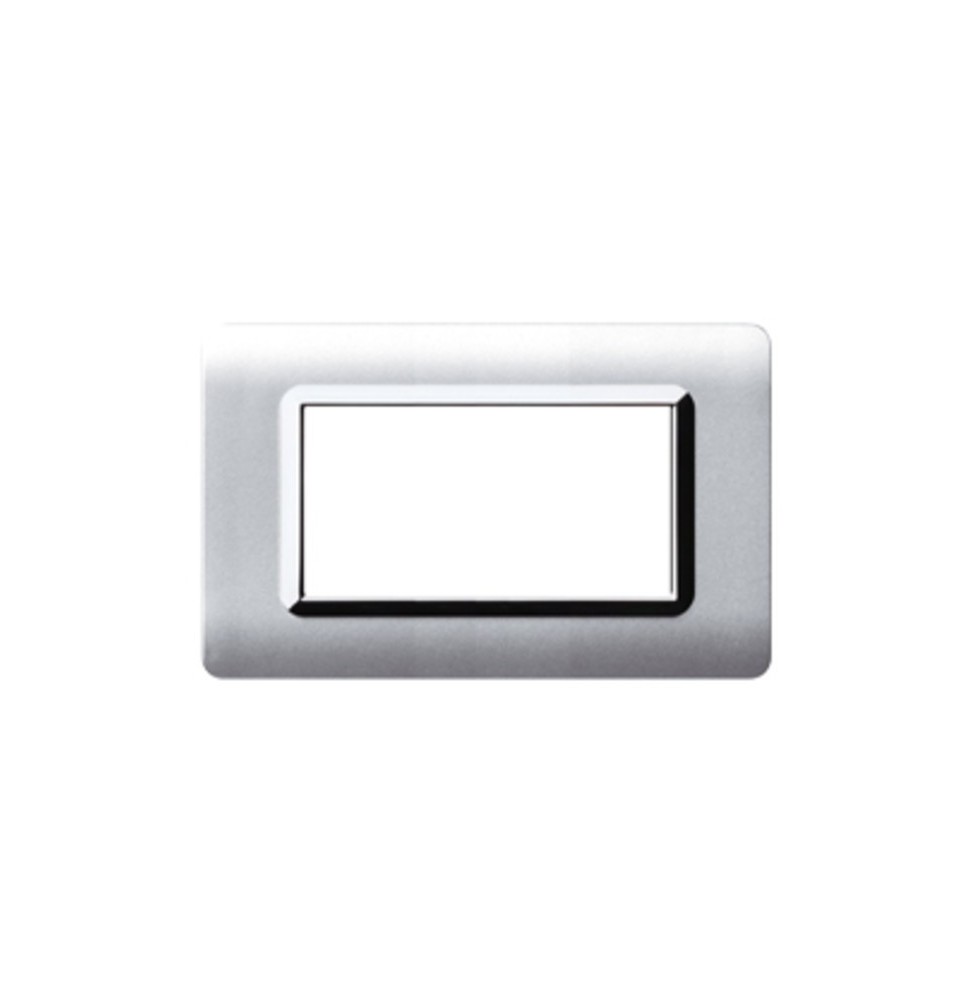 Placca 4 moduli in tecnopolimero Alluminio naturale AVE Sistema 44