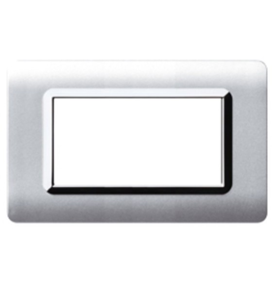 Placca 4 moduli in tecnopolimero Alluminio naturale AVE Sistema 44