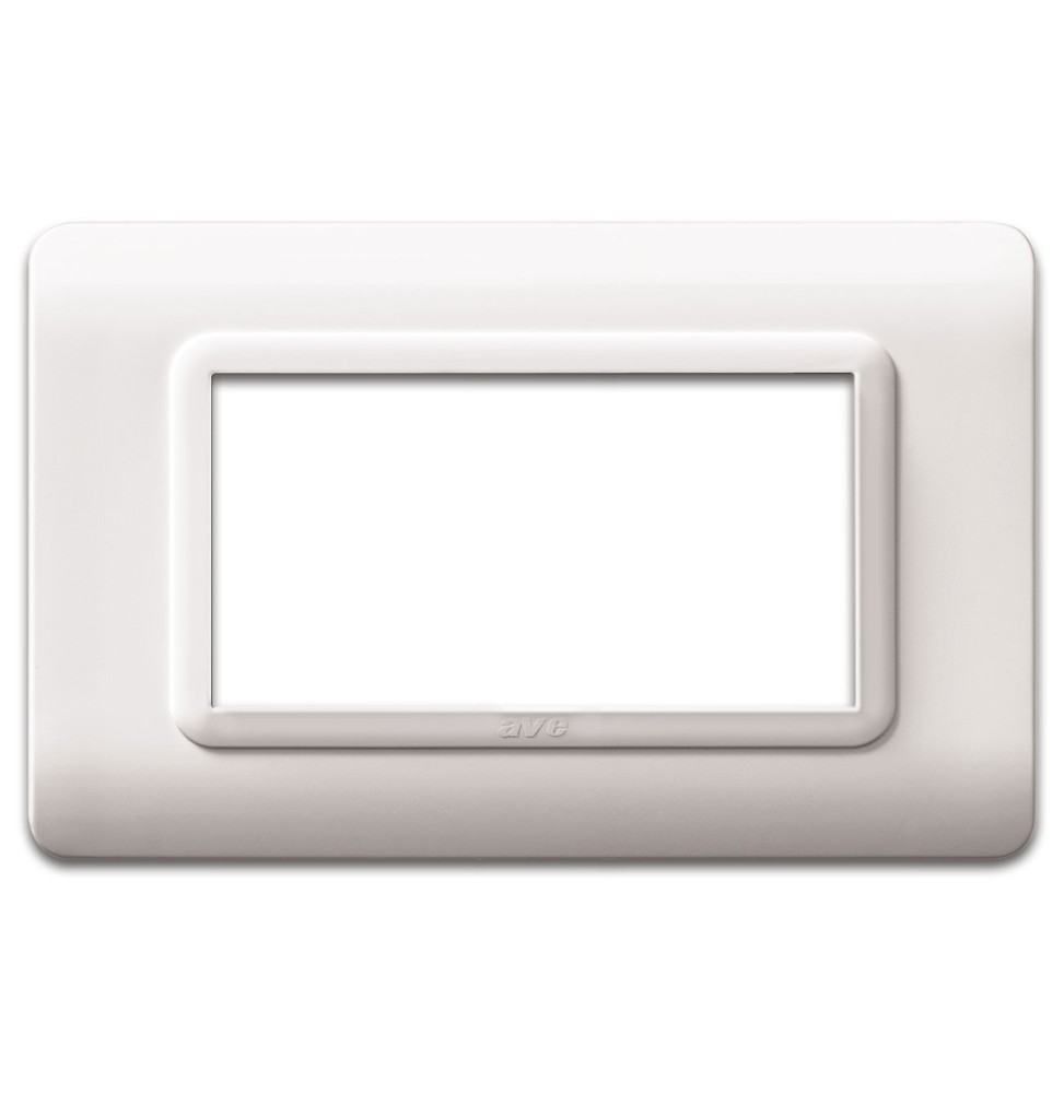 Placca 4 moduli Bianco RAL 9010 Tecnopolimero Sistema 44 AVE 44PY04B