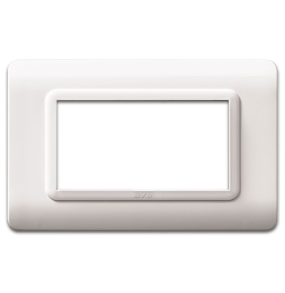 Placca 4 moduli Bianco RAL 9010 Tecnopolimero Sistema 44 AVE 44PY04B