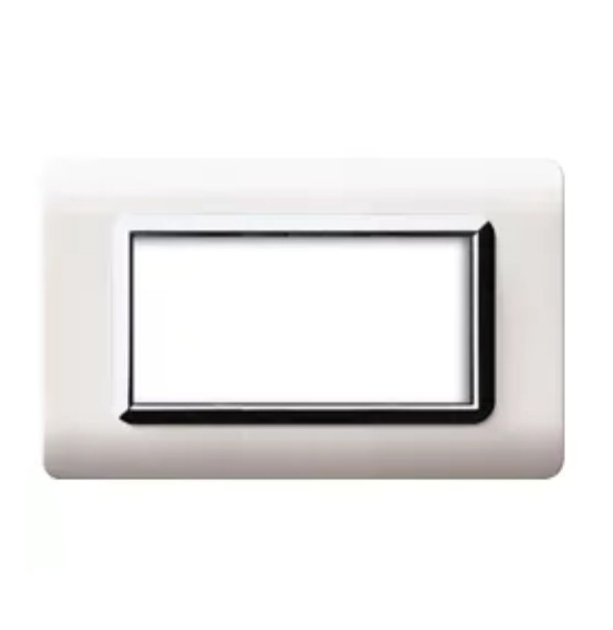 Placca 4 moduli bianco in tecnopolimero AVE Sistema 44 44PY04BLC