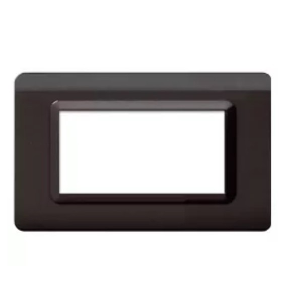 Placca AVE 44PY04GSL in Tecnopolimero Sistema 44, 4 moduli Grigio scuro lucido