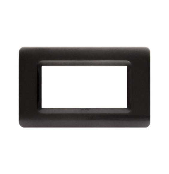 Placca 4 moduli in tecnopolimero grigio scuro metalizzato AVE Sistema 44