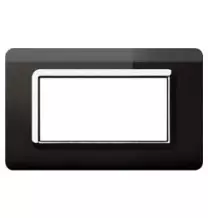 Placca AVE 44PY04NAL in Tecnopolimero per Sistema 44 4 moduli Nero Assoluto