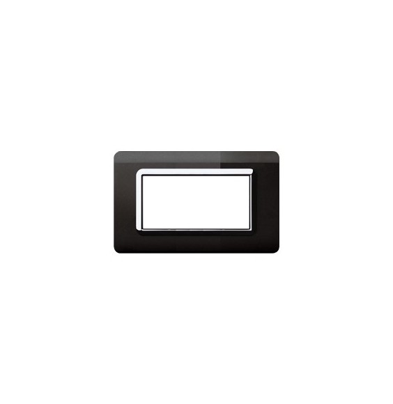 Placca AVE 44PY04NAL in Tecnopolimero per Sistema 44 4 moduli Nero Assoluto