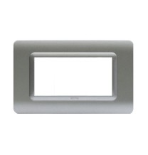 Placca AVE 44PY04AO in Tecnopolimero per Sistema 44 4 moduli Argento opaco