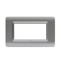 Placca AVE 44PY04AO in Tecnopolimero per Sistema 44 4 moduli Argento opaco