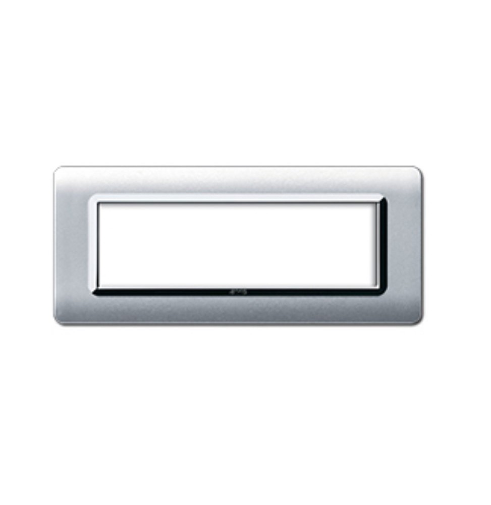 Placca 7 moduli in tecnopolimero Sistema 44 Alluminio naturale AVE 44PY07ALS