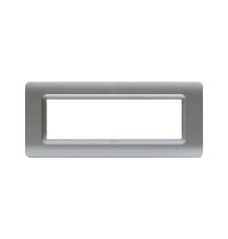 Placca AVE 44PY07AO in Tecnopolimero Sistema 44 7 moduli Argento opaco