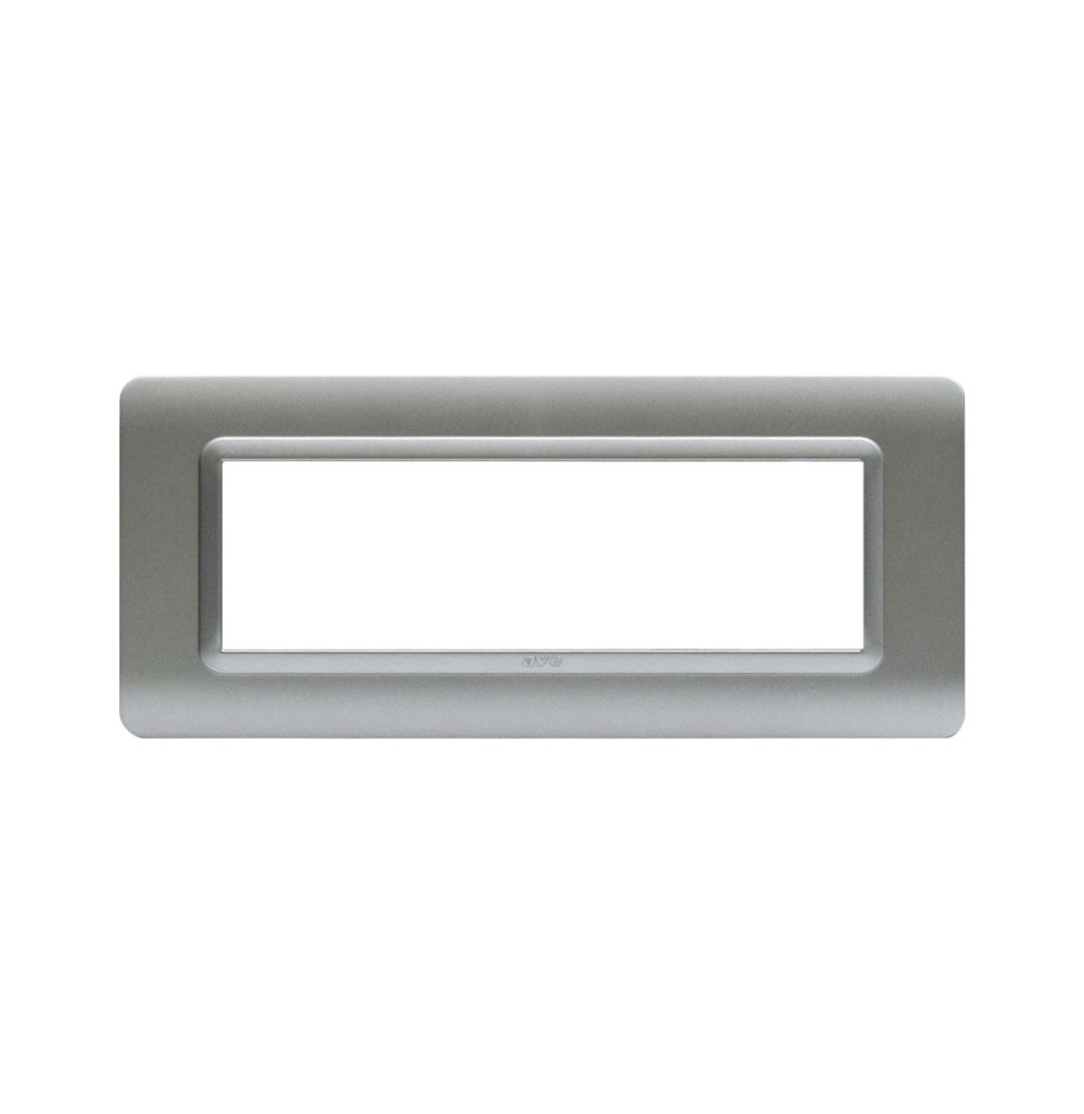 Placca AVE 44PY07AO in Tecnopolimero Sistema 44 7 moduli Argento opaco