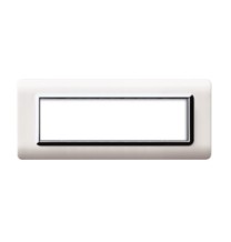 Placca 7 moduli bianco Ral 9010 Tecnopolimero Sistema 44 AVE 44PY07BLC