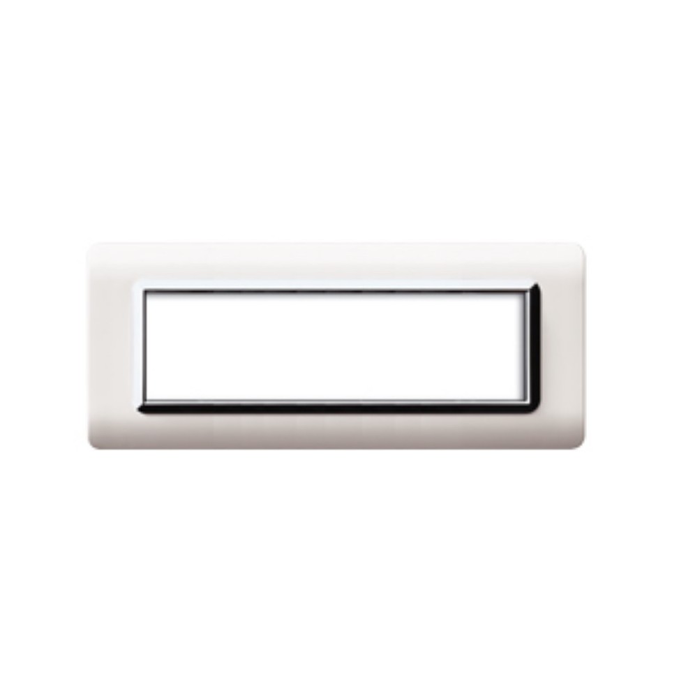Placca 7 moduli bianco Ral 9010 Tecnopolimero Sistema 44 AVE 44PY07BLC