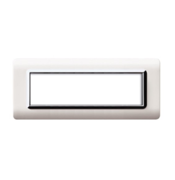 Placca 7 moduli bianco Ral 9010 Tecnopolimero Sistema 44 AVE 44PY07BLC