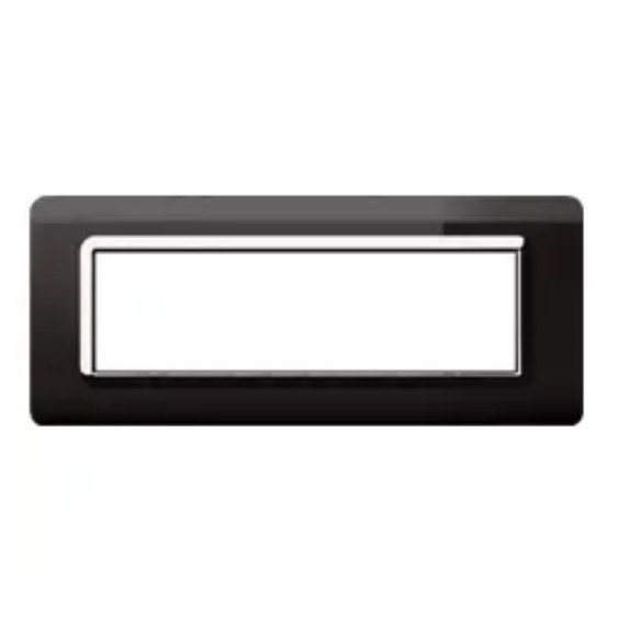 Placca 7 moduli nera in tecnopolimero Sistema 44 AVE 44PY07NAL